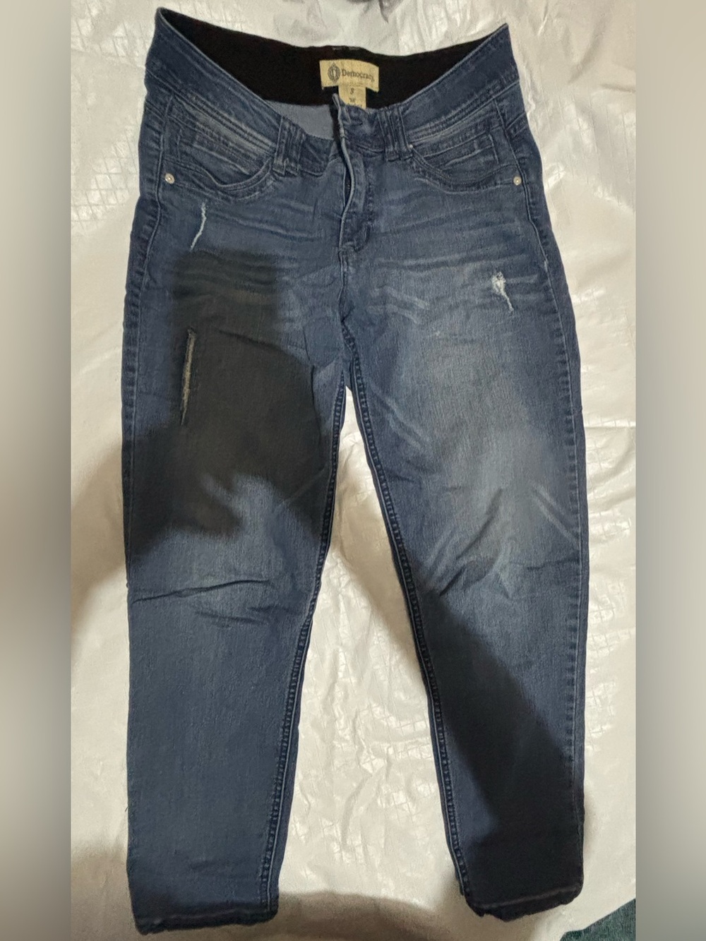 Democracy Ab Technology Skinny Straight Blue Jeans 5 Pocket Size 8